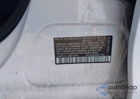 2013 Volkswagen Jetta Sportwagen 2.5L Se из США, поврежденный, VIN 3VWPP7AJ1DM670697